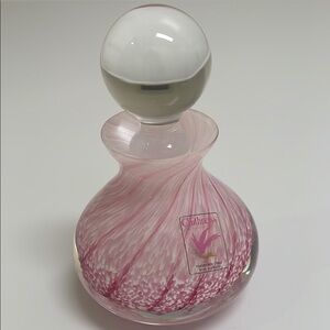 Caithness handmade glass from Scotland perfume bottle.  Rose color.